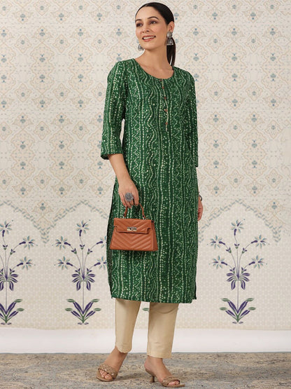 Dhiyona OD  Bandhani Printed Straight Kurta