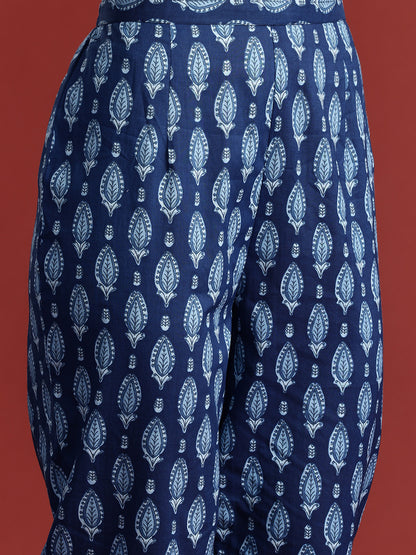 Ethnic Motifs Printed Pure Cotton Kurta with Trousers
