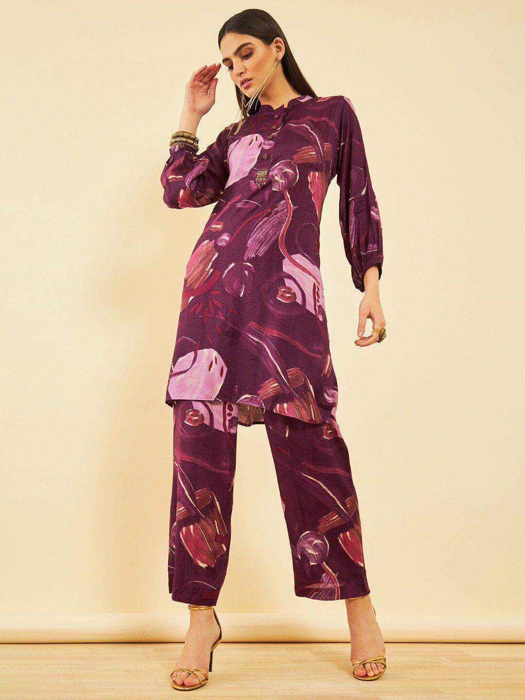 Dhiyona SO Women's Women Printed Regular Kurta with Trousers