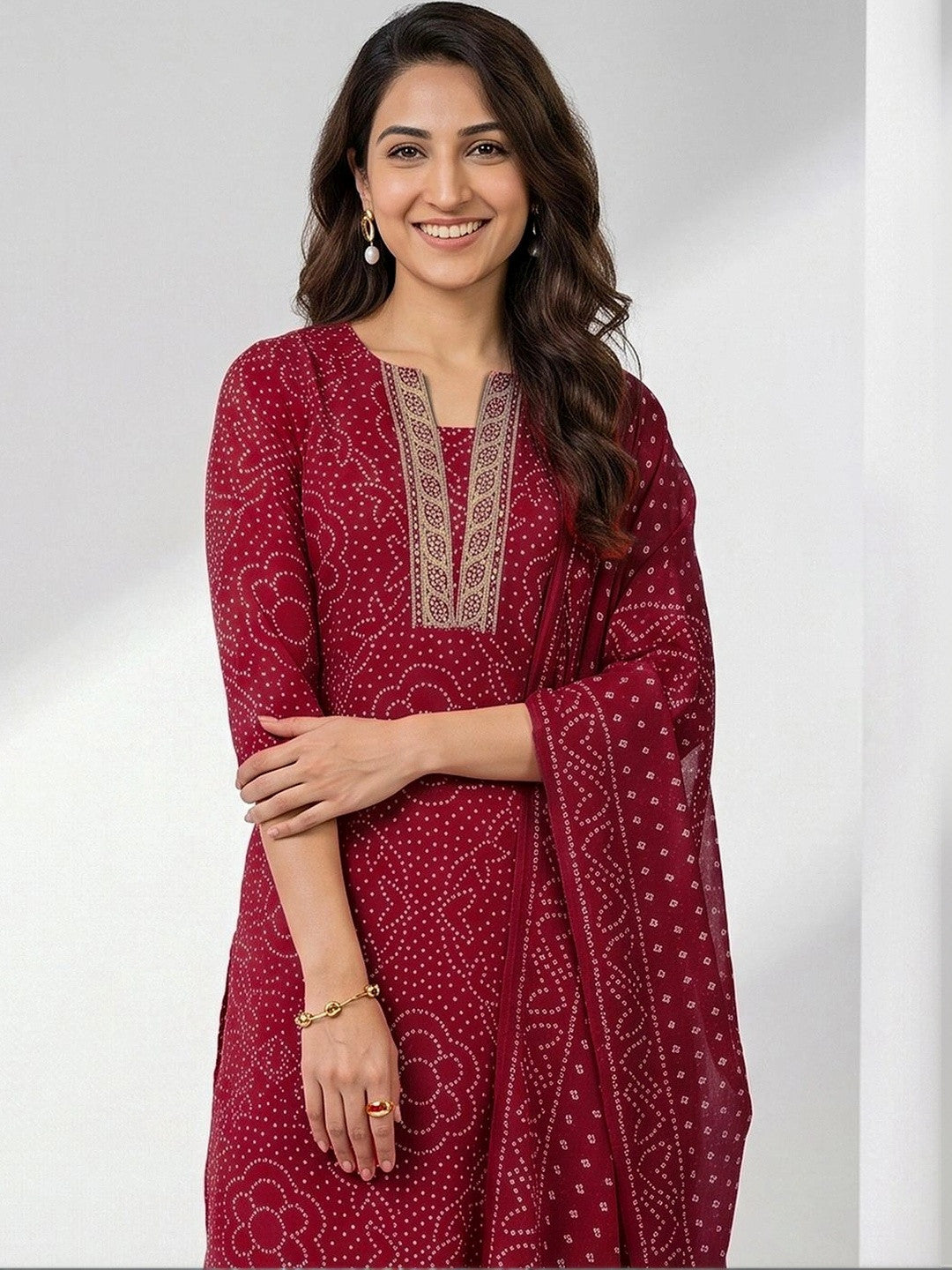 Women Ethnic Motifs Printed Regular Kurta with Trousers & With Dupatta
