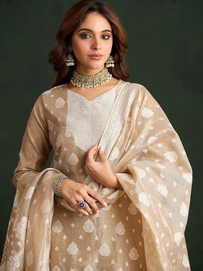 Women Regular Kurta with Trousers & With Dupatta