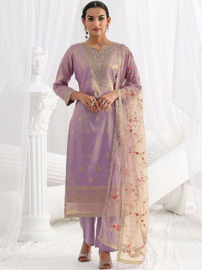 Women Ethnic Motifs Regular Kurta with Trousers & With Dupatta