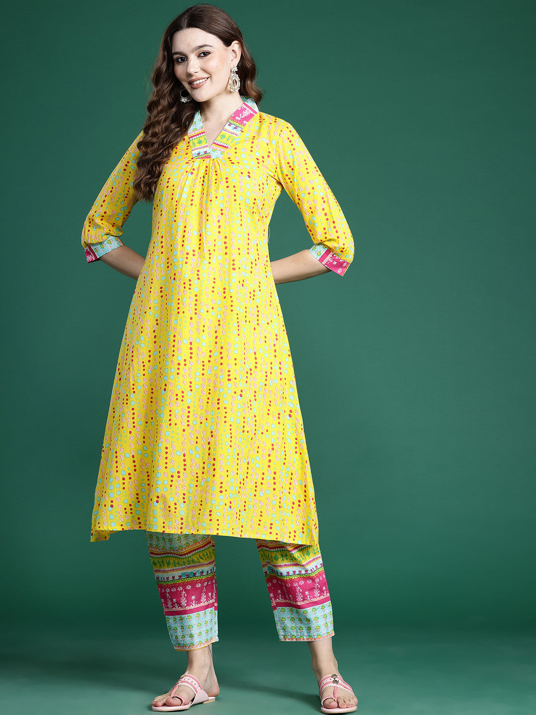 Printed Pure Cotton Kurta with Trousers