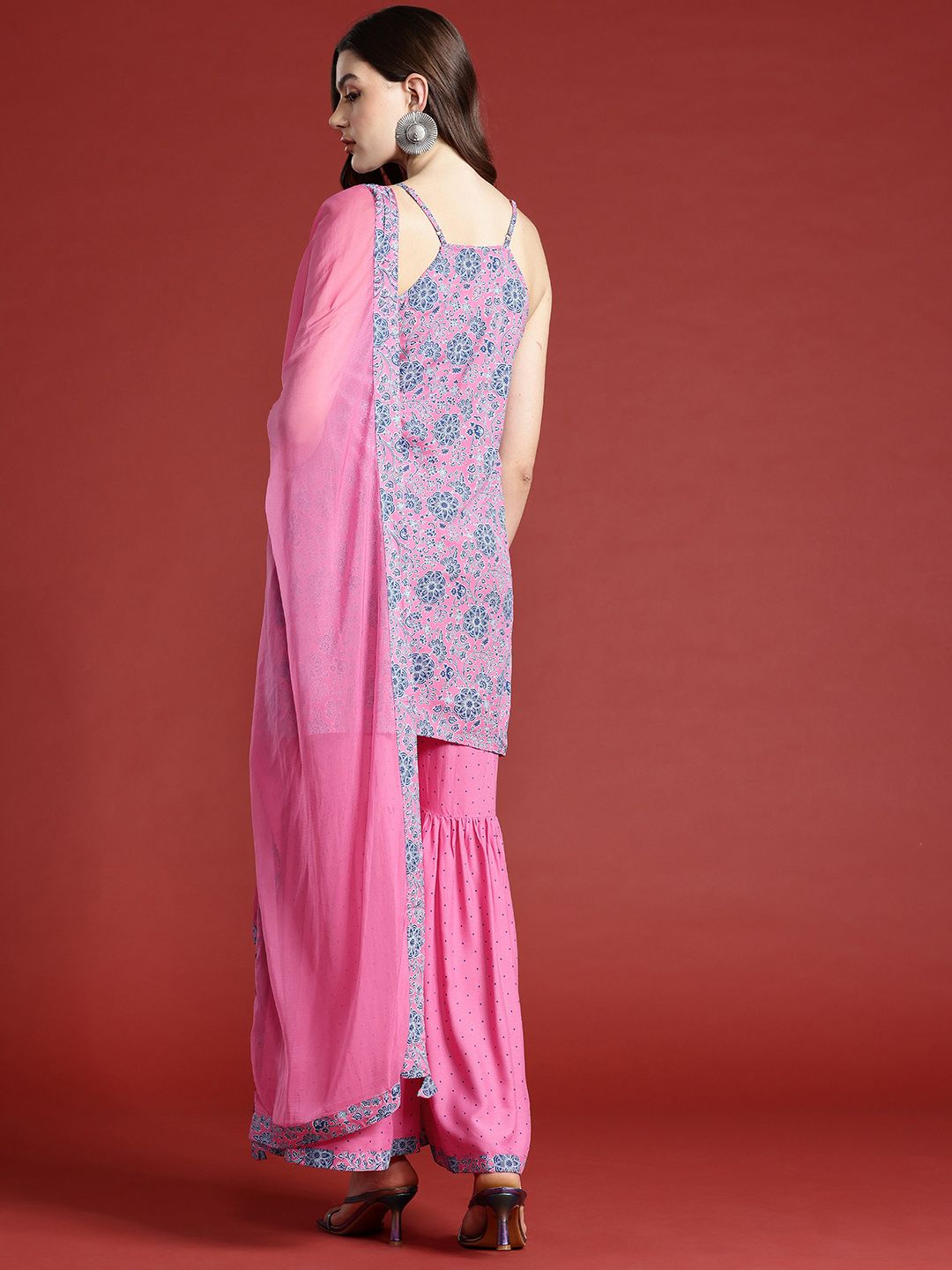 Dhiyona AN Floral Printed Regular Kurti with Sharara & With Dupatta