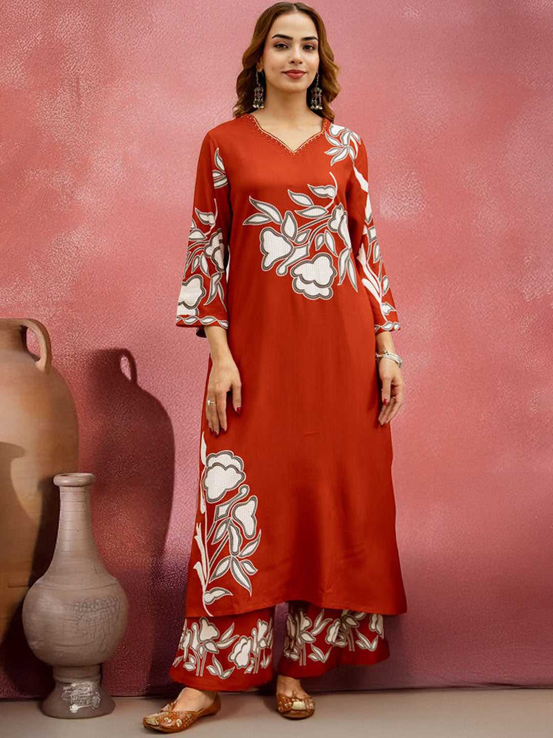 Women Floral Printed Kurta with Palazzo
