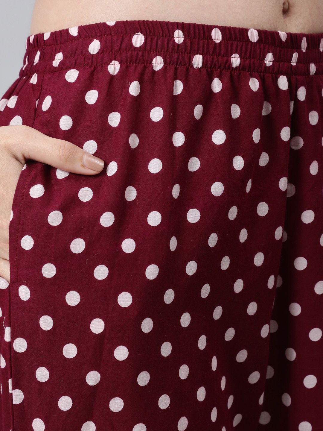 Dhiyona IS Women's Women Maroon Ethnic Motifs Thread Work Pure Cotton Kurta with Trousers & With Dupatta