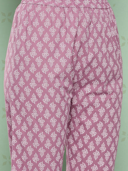 Dhiyona KL Women Ethnic Motifs Printed Empire Gotta Patti Kurta with Trousers & With Dupatta
