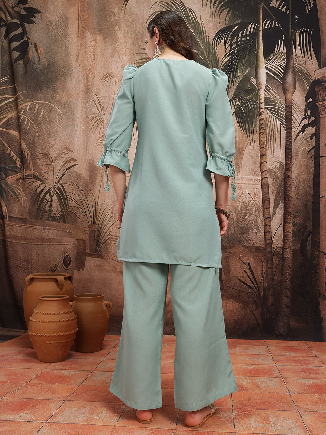Regular Puff Sleeves Republic Day Kurta & Palazzos