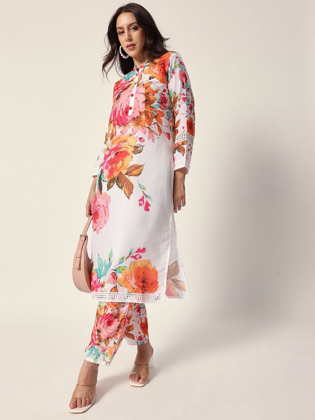 Dhiyona IS Women's Women Floral Printed Kurta with Trousers