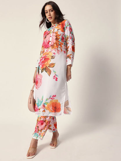 Dhiyona IS Women's Women Floral Printed Kurta with Trousers