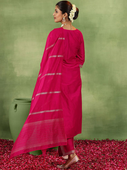 Women Ethnic Motifs Yoke Design Regular Kurta with Trousers & With Dupatta