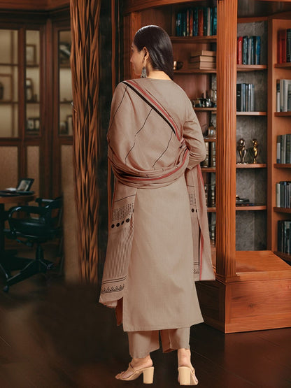 Dhiyona KL Round Neck Straight Kurta With Trousers & Dupatta