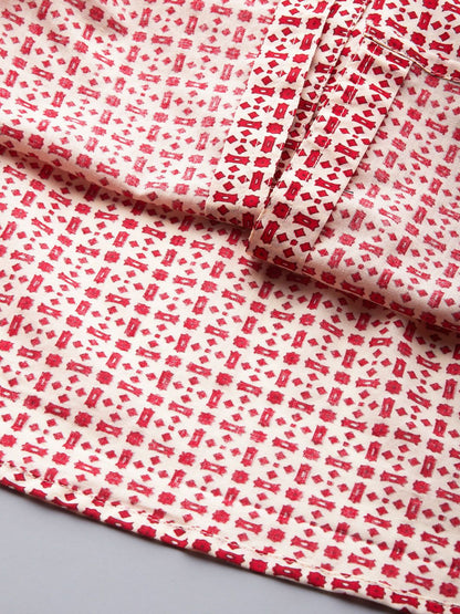 Dhiyona AY Women's White & Red Printed Maternity A-Line Dress
