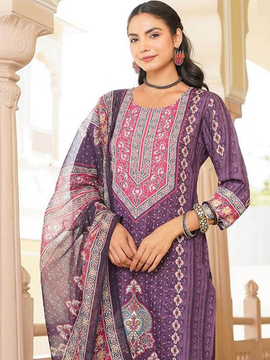 Dhiyona KL Women Ethnic Motifs Printed Kurta with Trousers & Dupatta