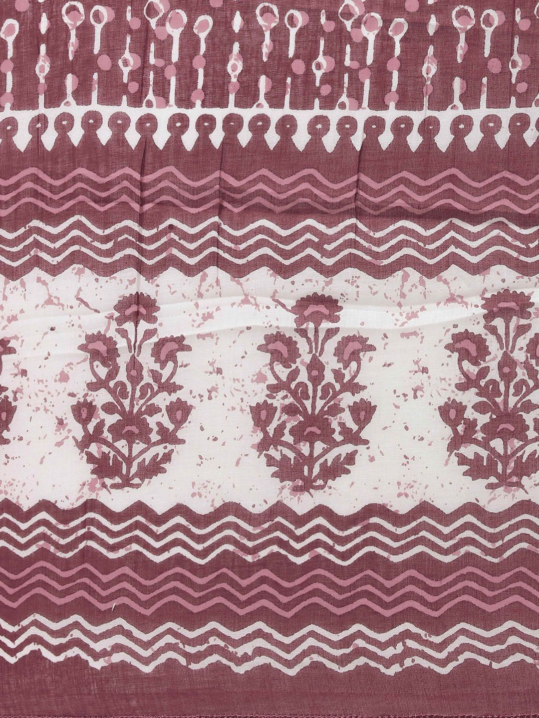 Dhiyona KL Women Pink & Off-White Printed Kurta with Trousers & Dupatta