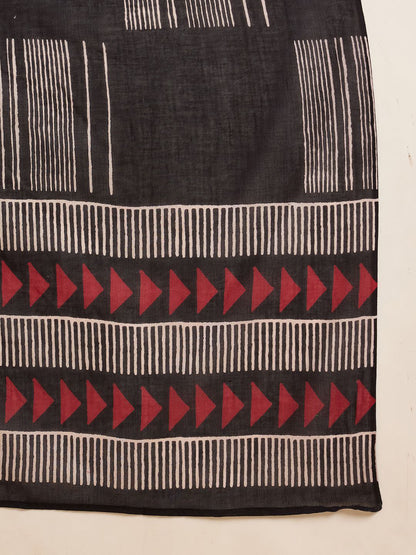 Women Printed Regular Thread Work Pure Cotton Kurta with Trousers & With Dupatta