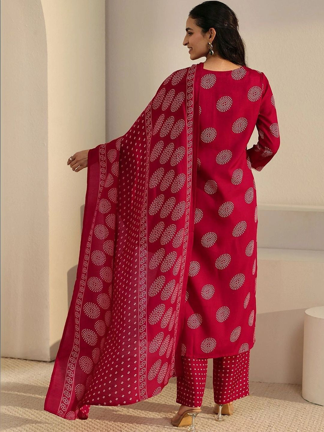 Women Ethnic Motifs Printed Regular Thread Work Kurta with Sharara & With Dupatta