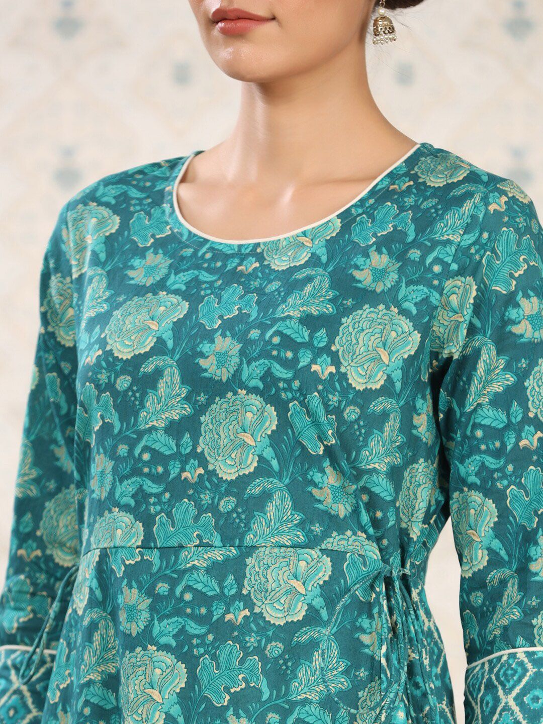Dhiyona OD  Floral Printed Pure Cotton Kurta