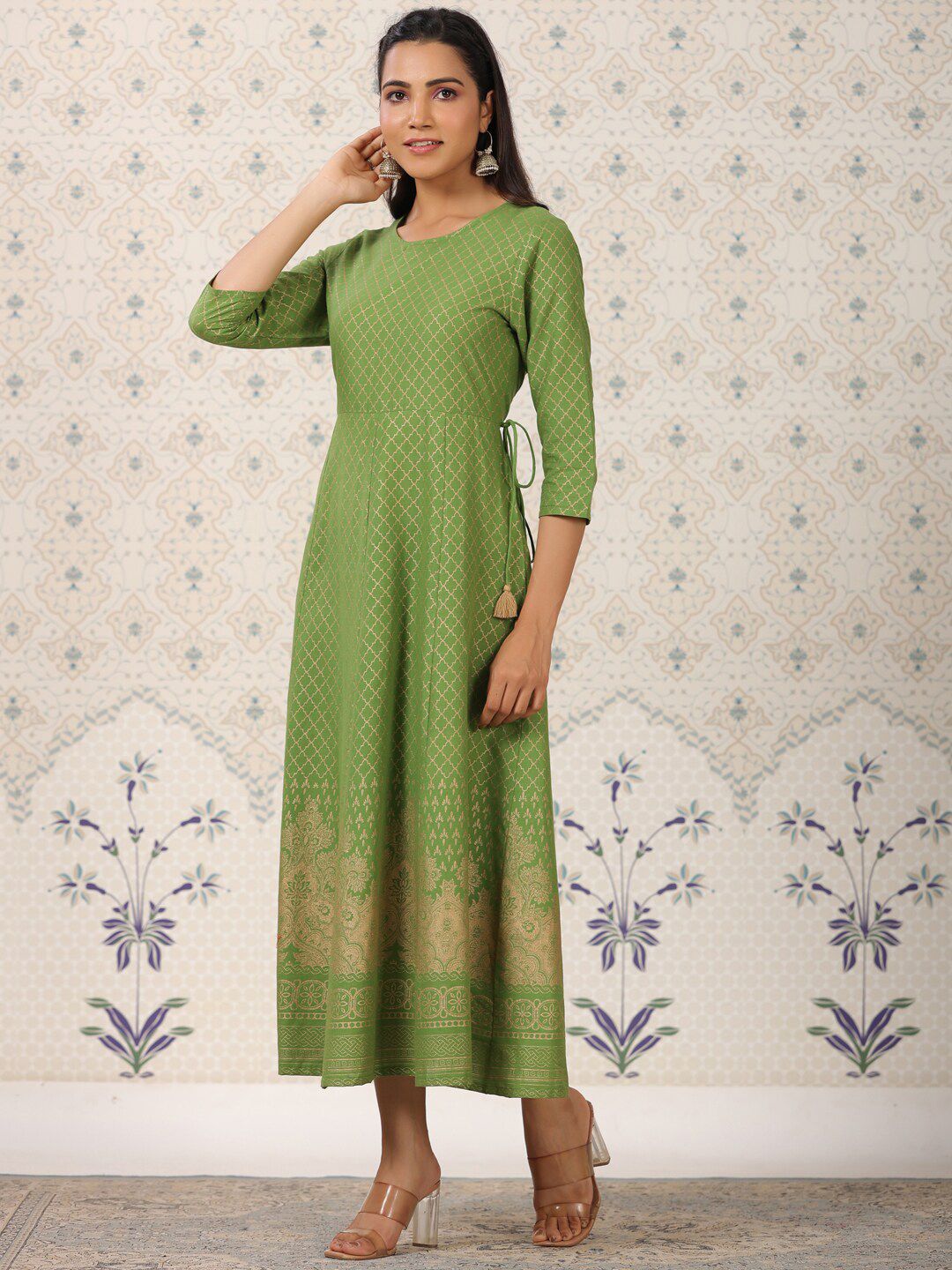 Dhiyona OD  Ethnic Motif Printed Pure Cotton A-Line Kurta