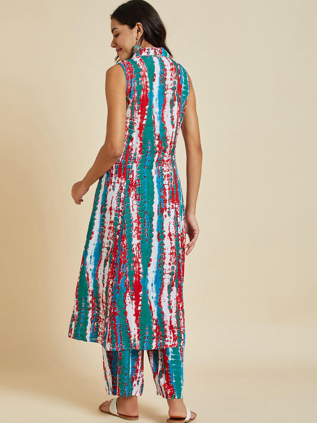 Blue Abstract Printed Kurta With Palazzos