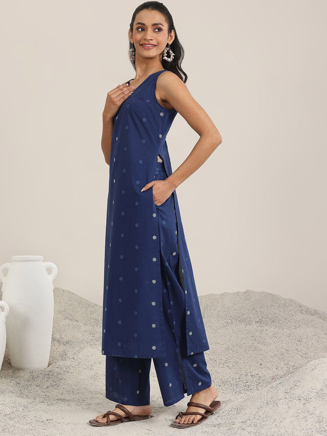 Women Geometric Printed Kurta with Palazzos