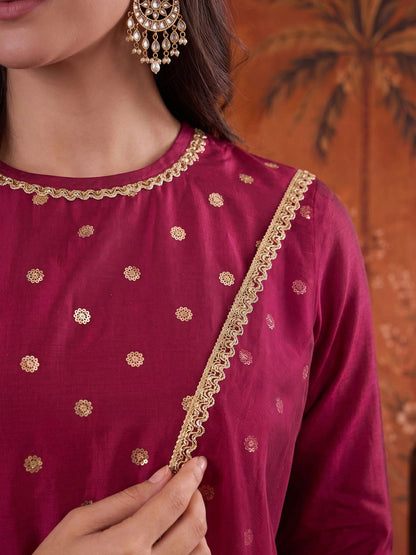 Embroidered Round Neck Kurta Sets