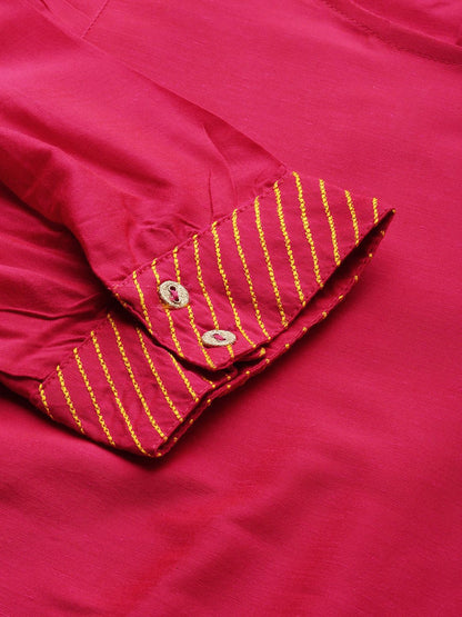 Dhiyona OD  Women Fuchsia Pink Solid Rozana Kurta