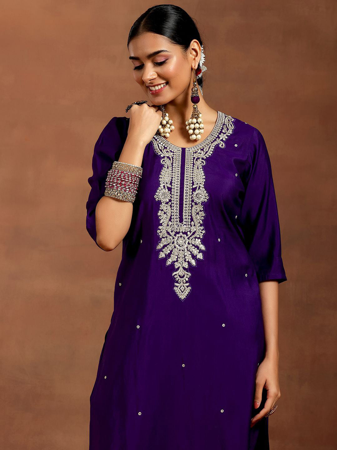 Women Paisley Embroidered Regular Kurta with Trousers & With Dupatta
