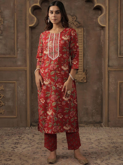 Women Floral Printed Kurta with Trousers & Dupatta