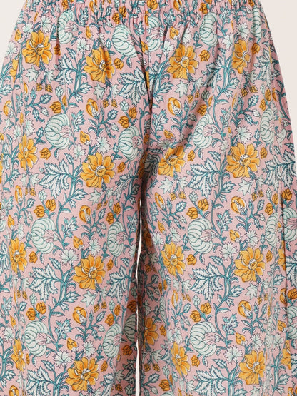 Women Floral Printed Regular Pure Cotton Kurta with Palazzos