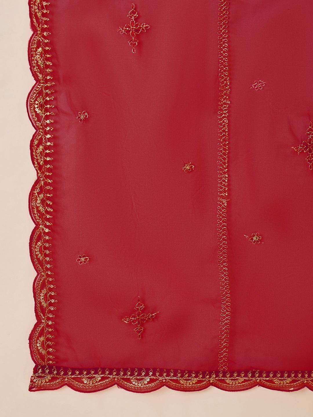 Dhiyona SN Ethnic Motifs Embroidered Sequinned Straight Kurta with Sharara & Dupatta