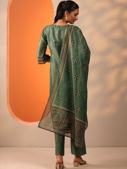 Women Ethnic Motifs Embroidered Regular Thread Work Kurta with Trousers & With Dupatta