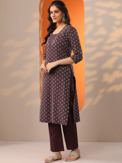 Women Ethnic Motifs Printed Regular Kurta with Trousers & With Dupatta
