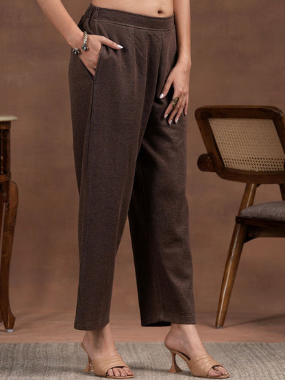 Women Paisley Printed Regular Thread Work Kurta with Trousers
