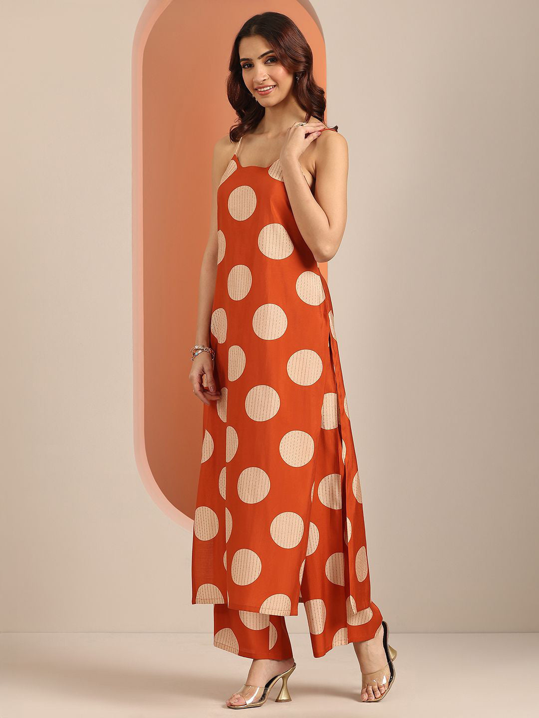 Geometric Printed Round Neck Kurta With Palazzos