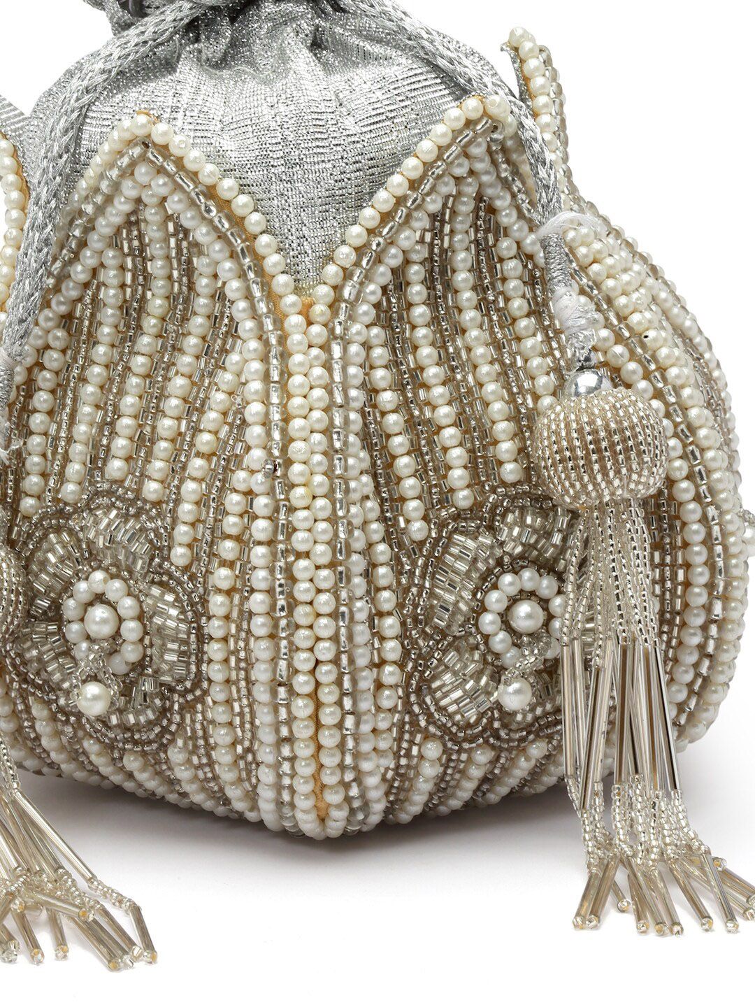 Dhiyona NR Embellished Tasselled Potli Clutch