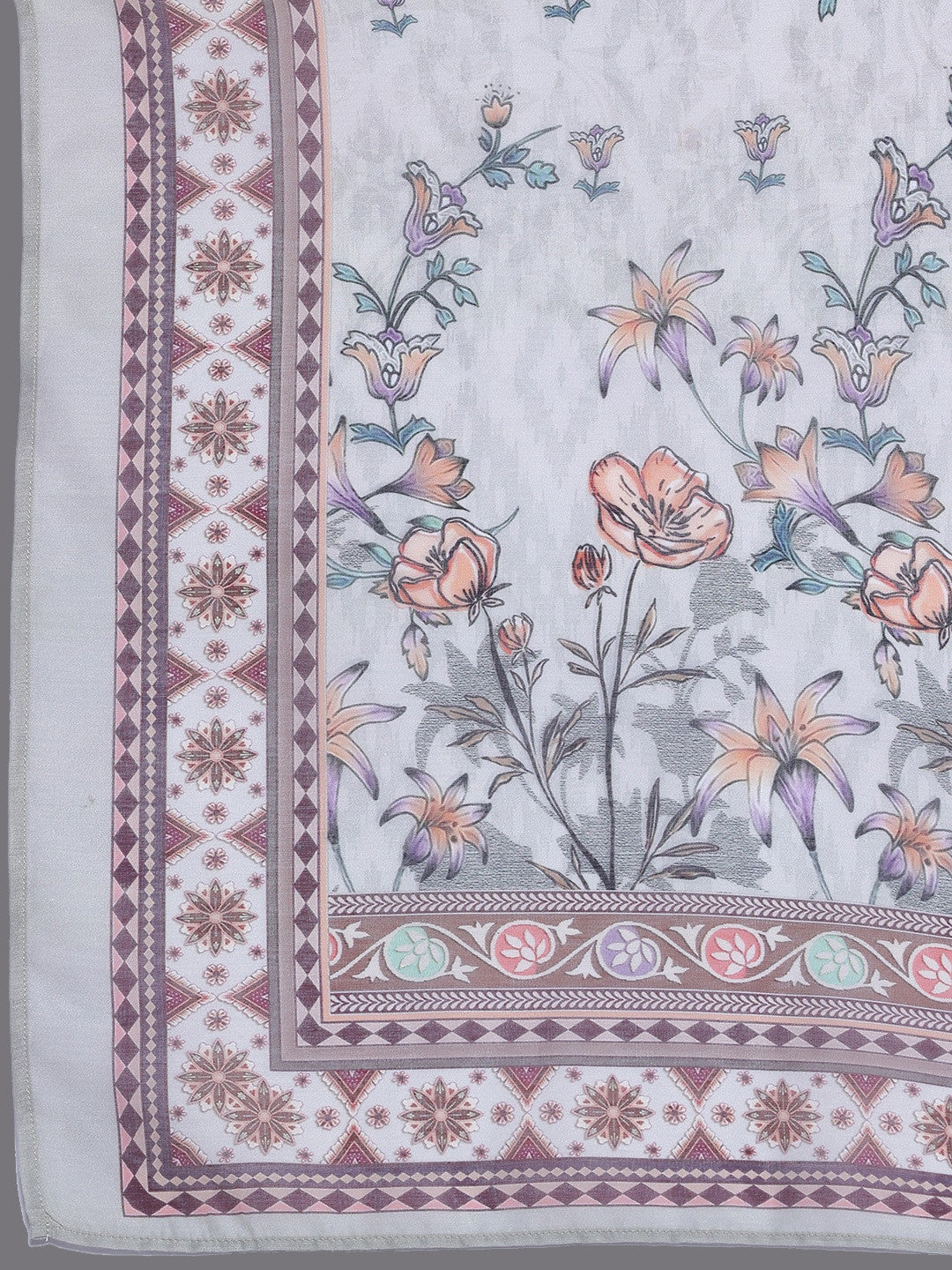 Floral Printed Sequinned Kurta with Trousers & With Dupatta