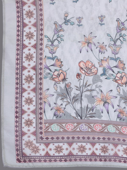Floral Printed Sequinned Kurta with Trousers & With Dupatta