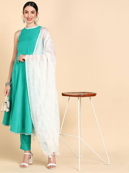 Dhiyona KL Empire Anarkali Kurta With Trousers & Dupatta