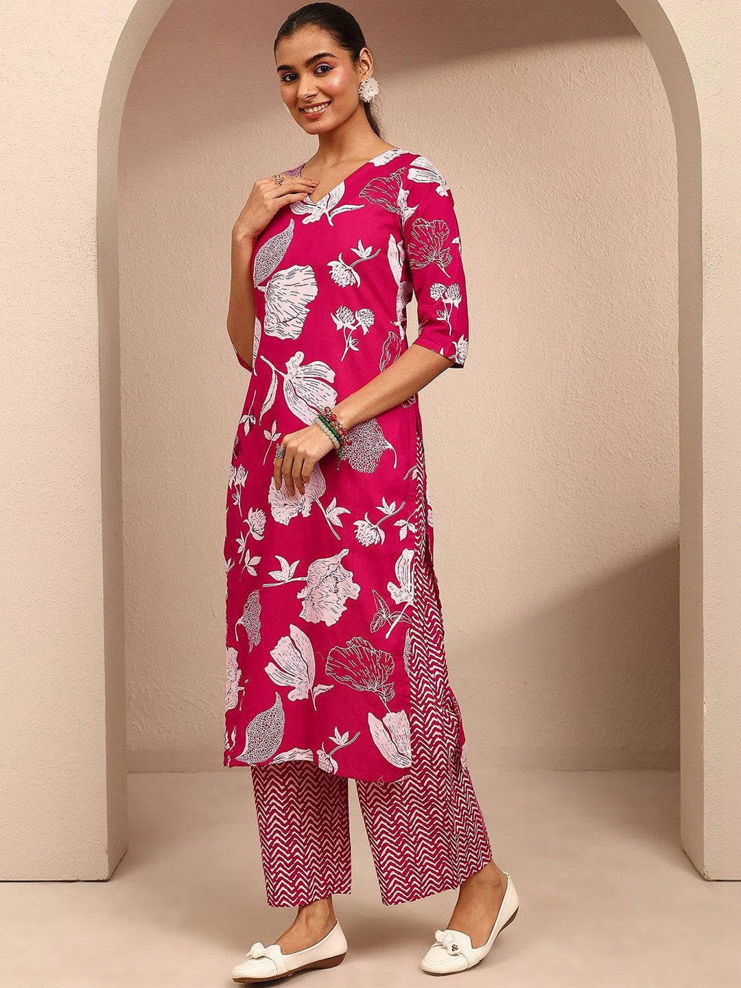 Women Floral Printed Regular Kurta with Palazzos