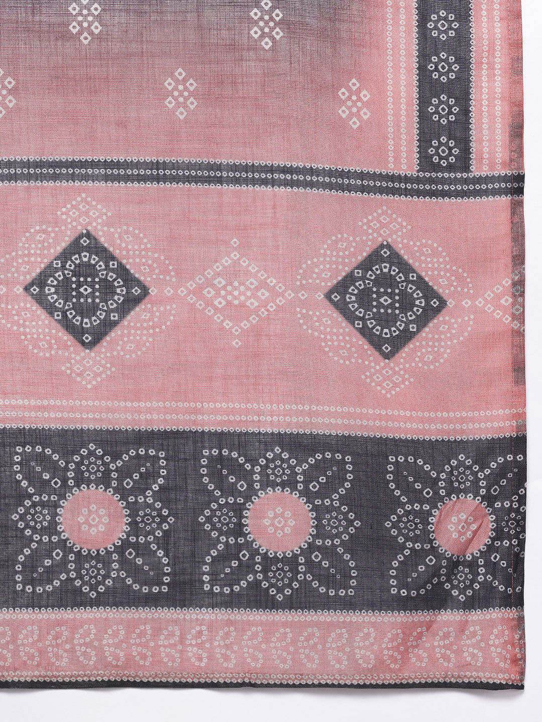 Bandhani Printed Thread Work Kurta with Trousers & With Dupatta