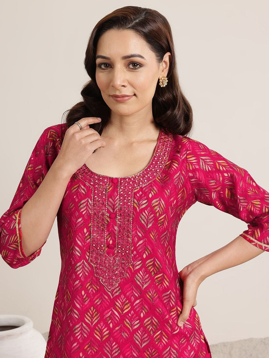Women Ethnic Motifs Printed Regular Mirror Work Kurta with Trousers & With Dupatta