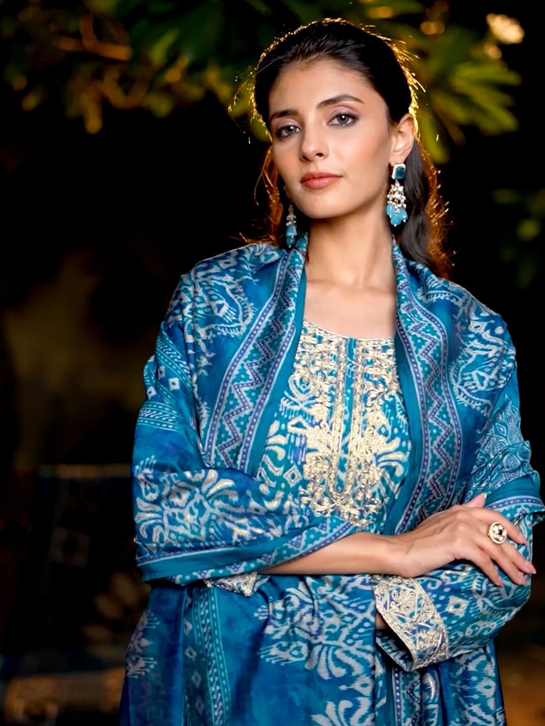 Dhiyona KL Women Ethnic Motifs Printed Kurta with Trousers & Dupatta