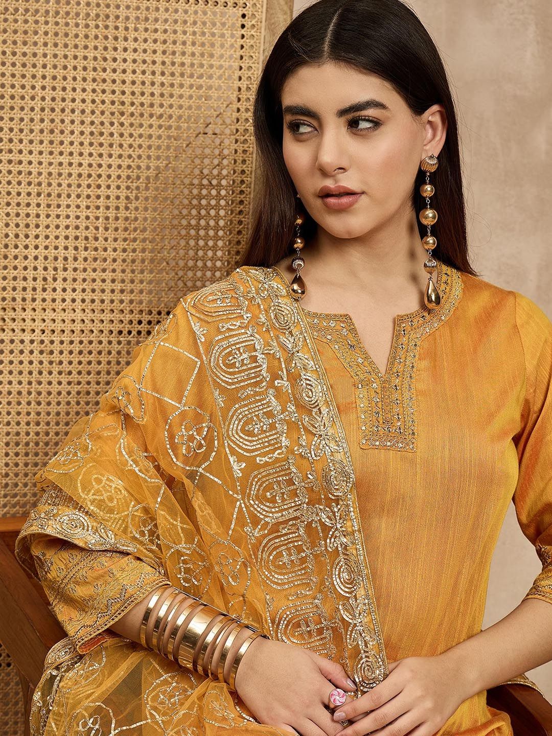 Dhiyona HOP Women Yoke Design Kurta & Sharara With Dupatta
