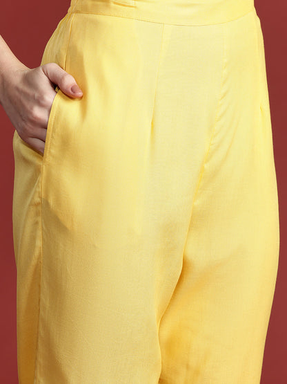 Women Embroidered Panelled Mirror Work Pure Cotton Kurta with Trousers & Dupatta