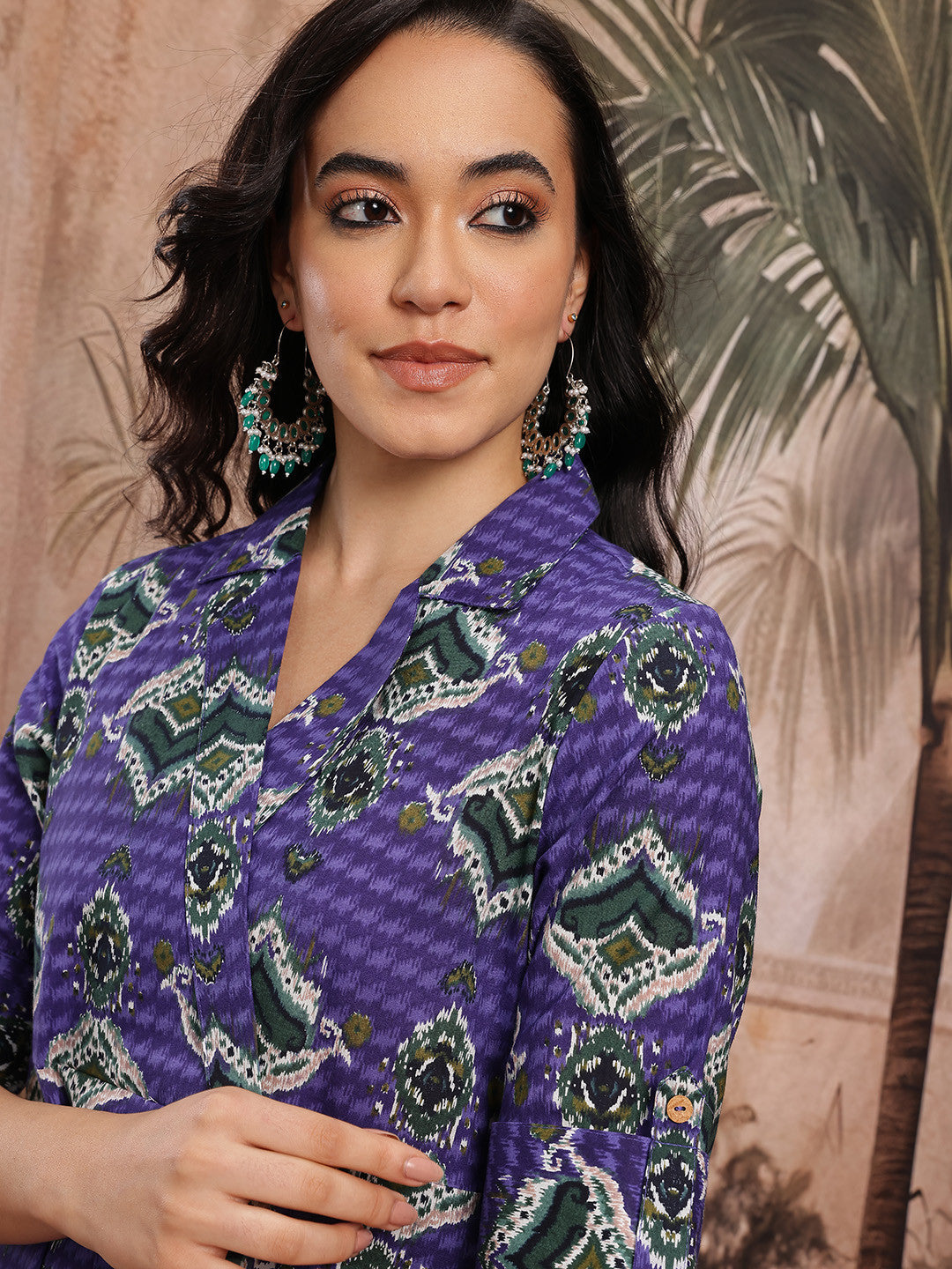 Ethnic Motifs Printed Cotton Kurta with Trousers