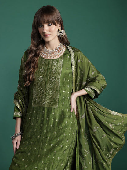 Ethnic Motifs Kurta with Trousers & Dupatta