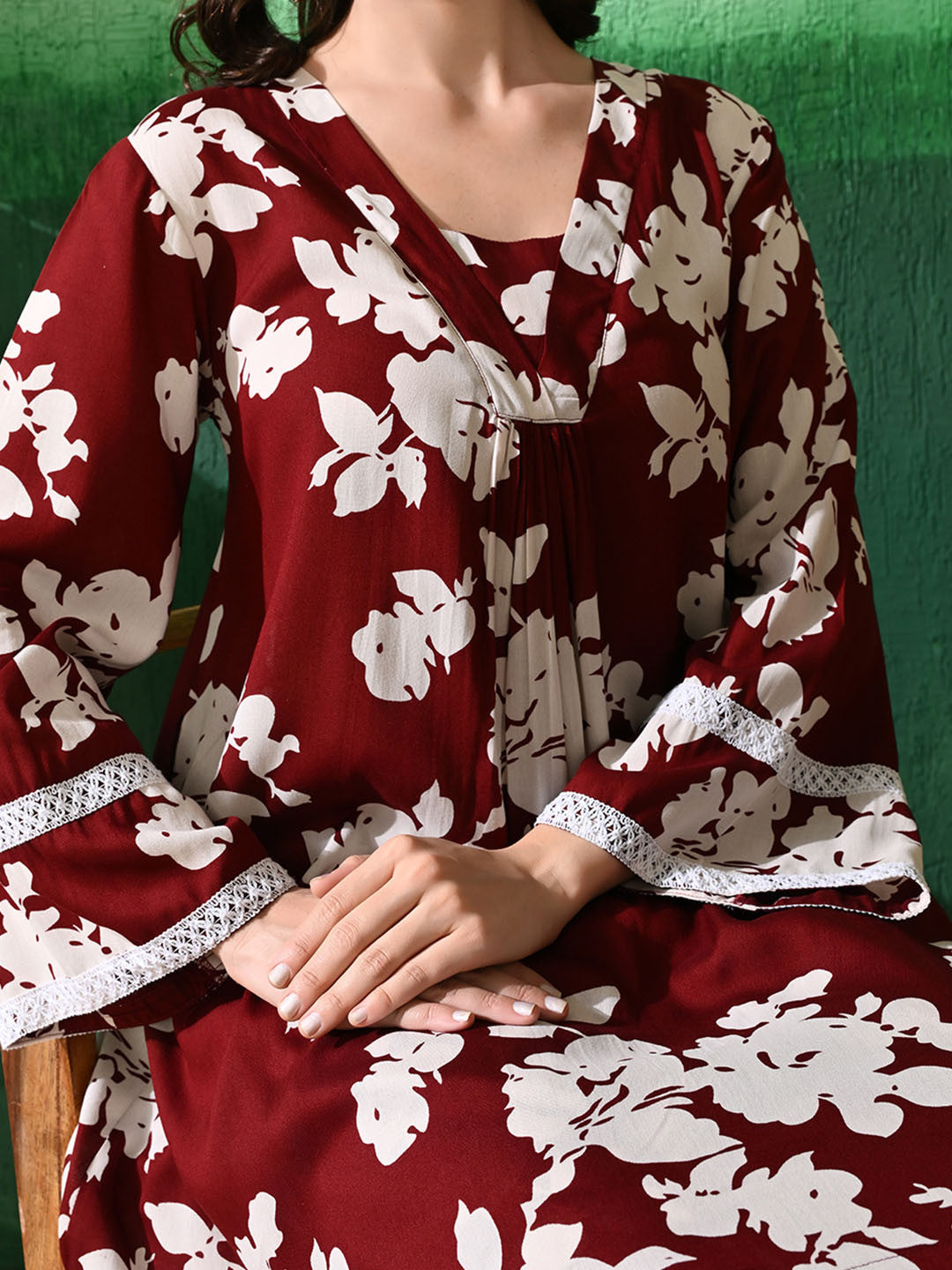 Printed A-Line Kurta With Trouser