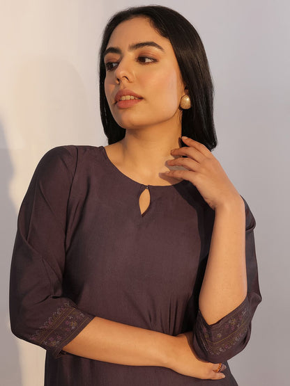 Floral Printed Straight Kurta with Trousers & Dupatta