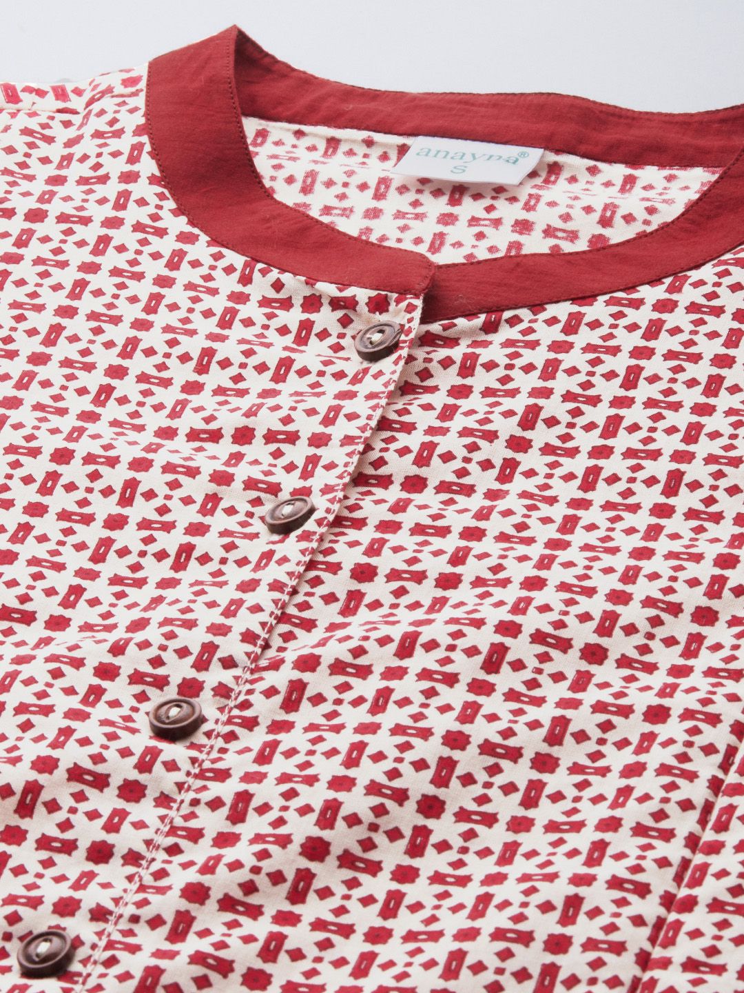 Dhiyona AY Women's White & Red Printed Maternity A-Line Dress